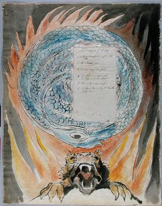 De triomfen van Owen, ontwerp 86 uit The Poems of Thomas Gray, 1797-1798 door William Blake